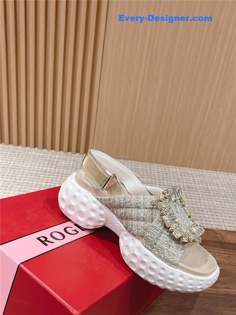 roger vivier D1am0nd buckle platform sandals