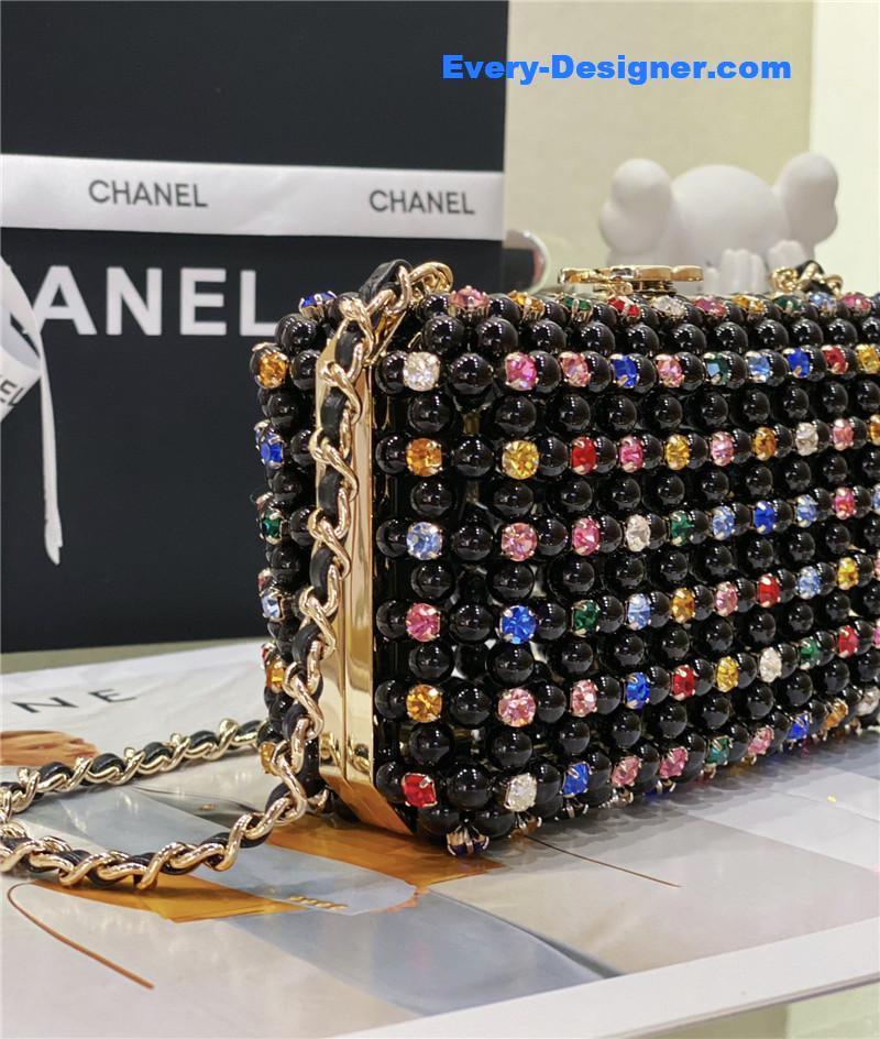 Ch**el glass pearl gem evening bag