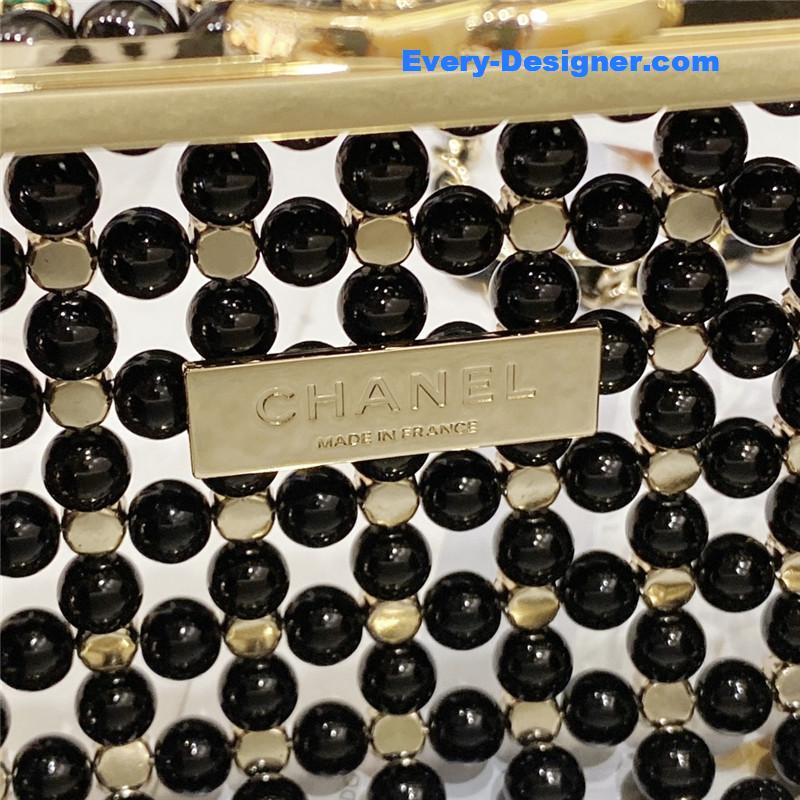 Ch**el glass pearl gem evening bag