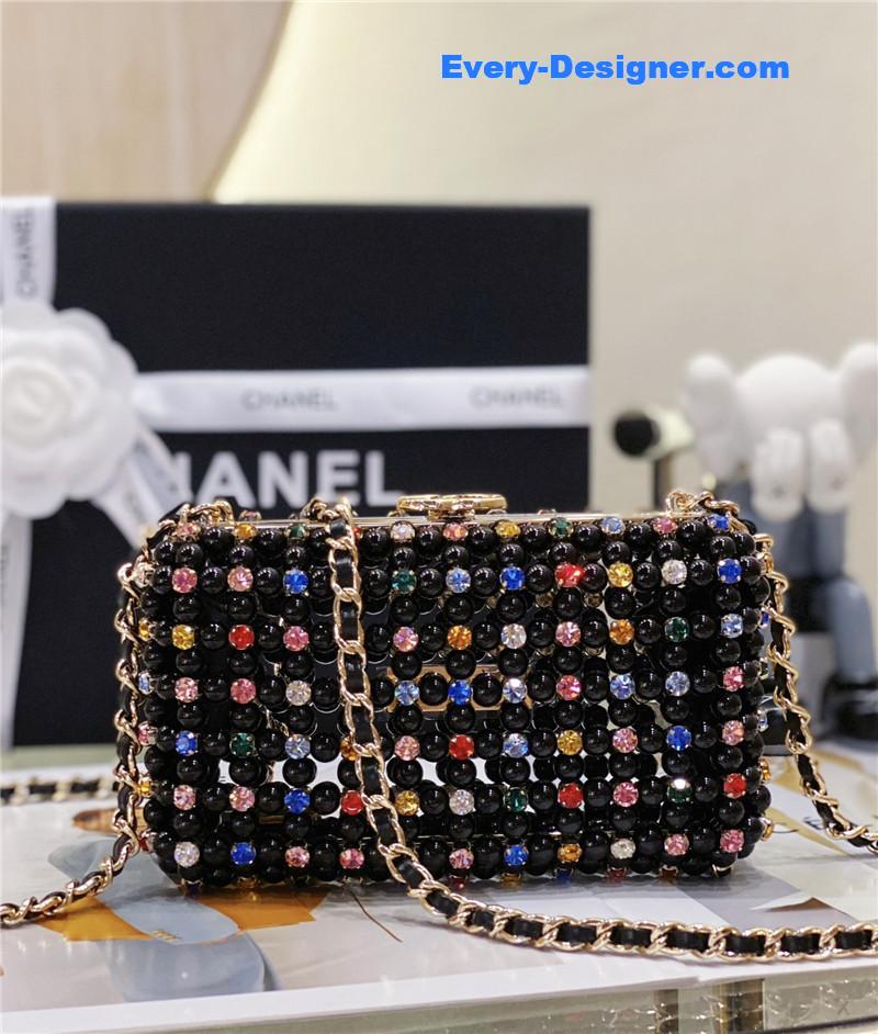 Ch**el glass pearl gem evening bag