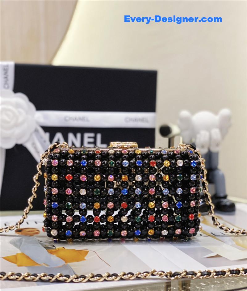 Ch**el glass pearl gem evening bag