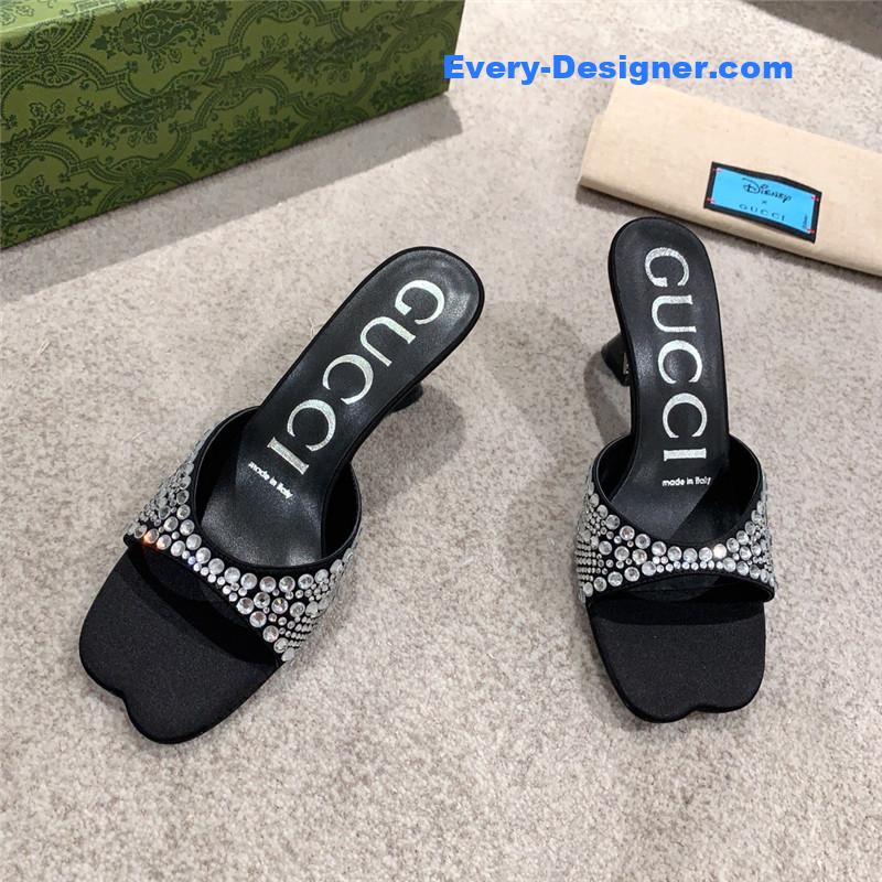 Gvc*1 rhinestone high heel slippers