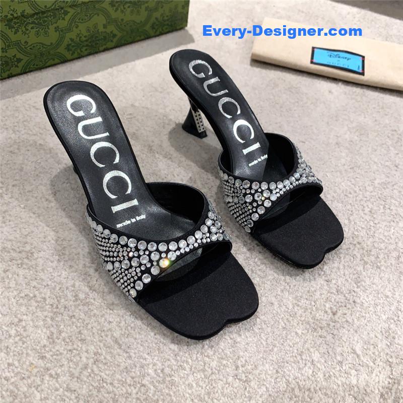 Gvc*1 rhinestone high heel slippers