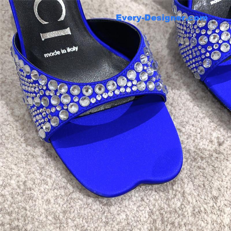 Gvc*1 rhinestone high heel slippers