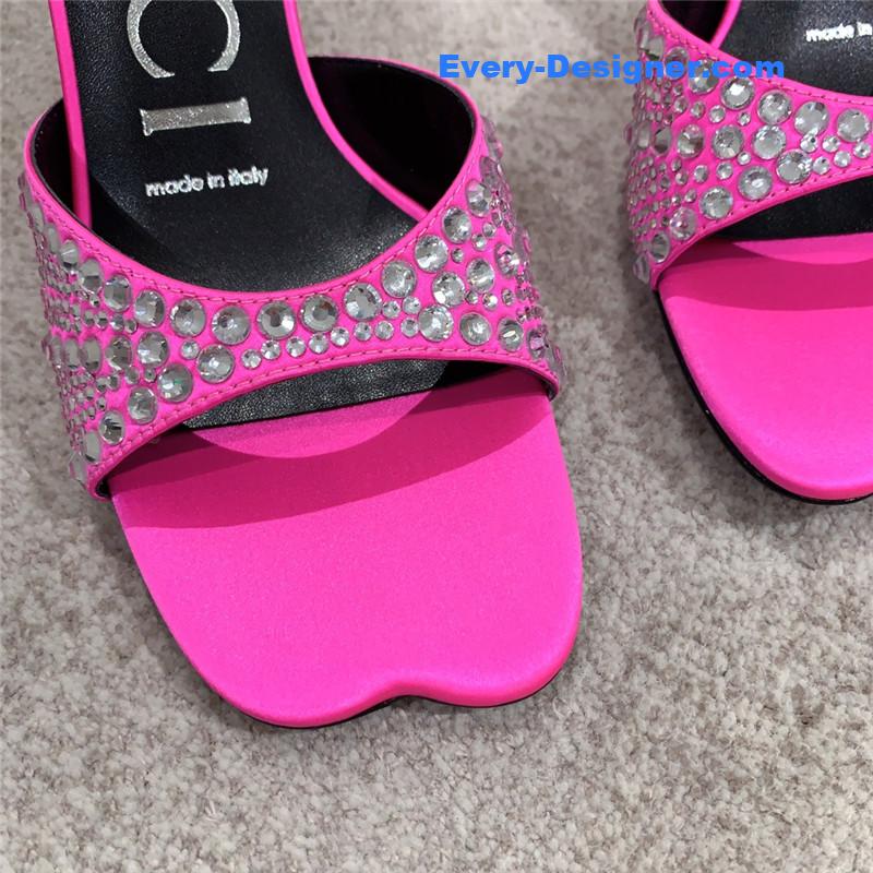 Gvc*1 rhinestone high heel slippers