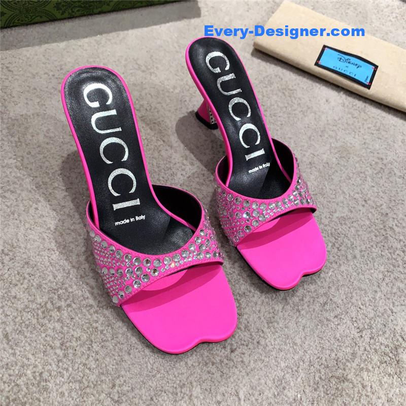 Gvc*1 rhinestone high heel slippers