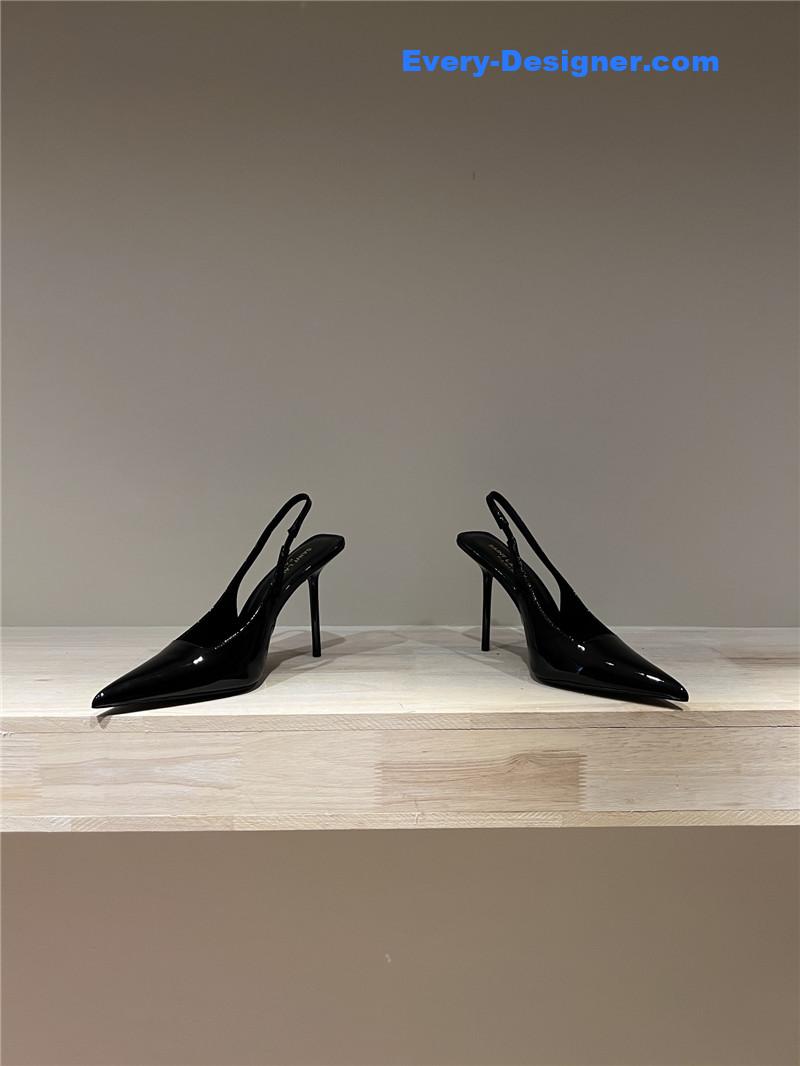 Y51 strap back elastic pointed toe high heel sandals