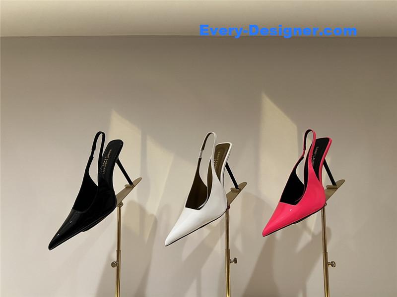 Y51 strap back elastic pointed toe high heel sandals