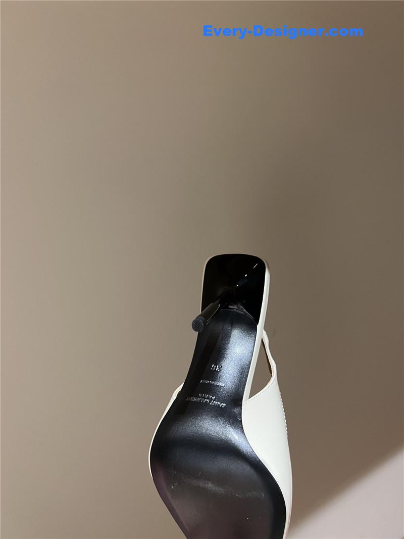 Y51 strap back elastic pointed toe high heel sandals