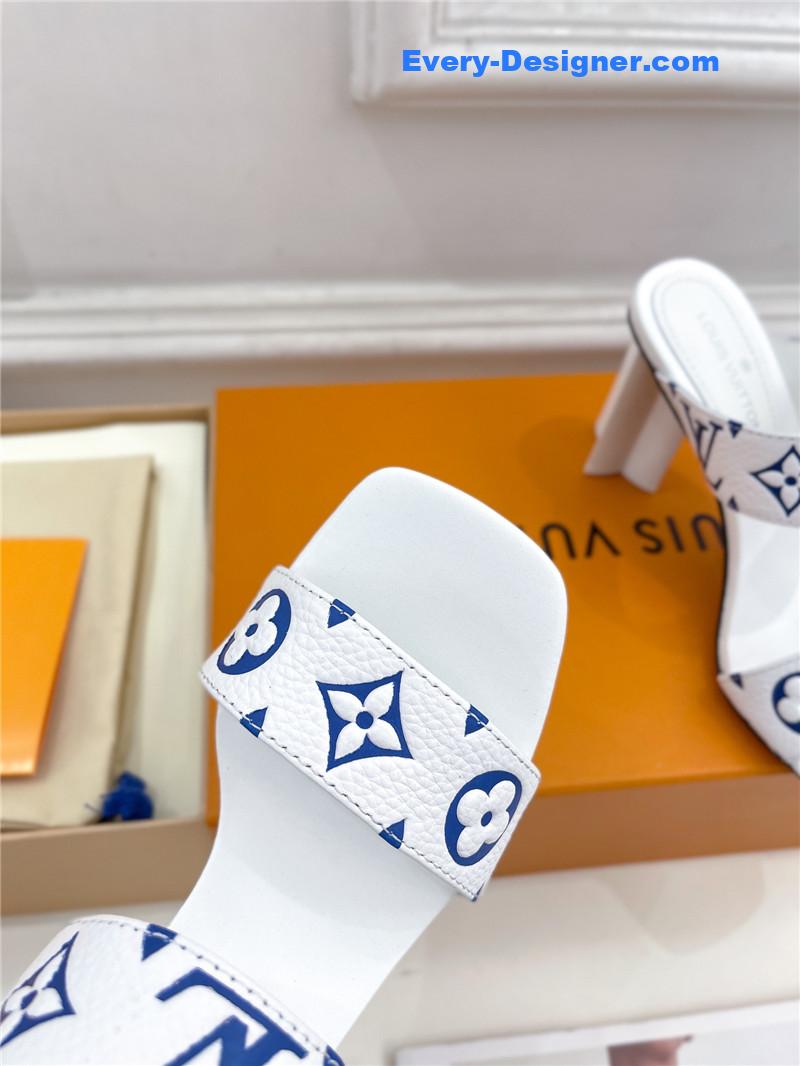 l0vis Vvtt0n lv plum blossom heel embossed sandals