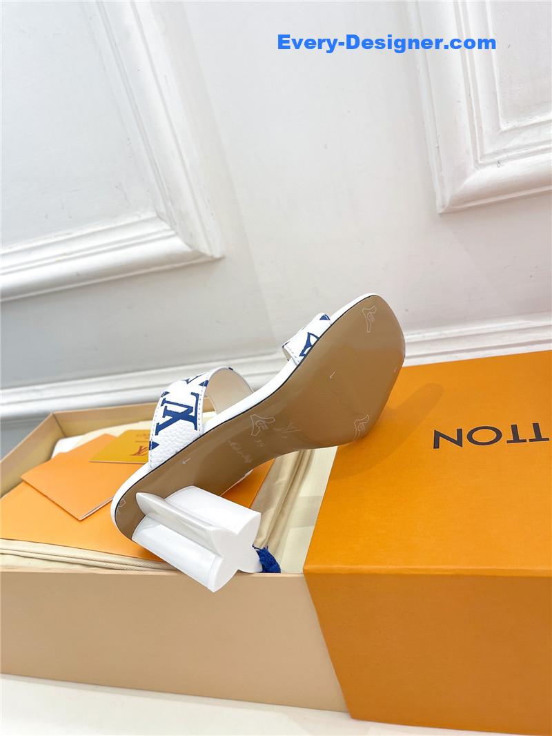 l0vis Vvtt0n lv plum blossom heel embossed sandals