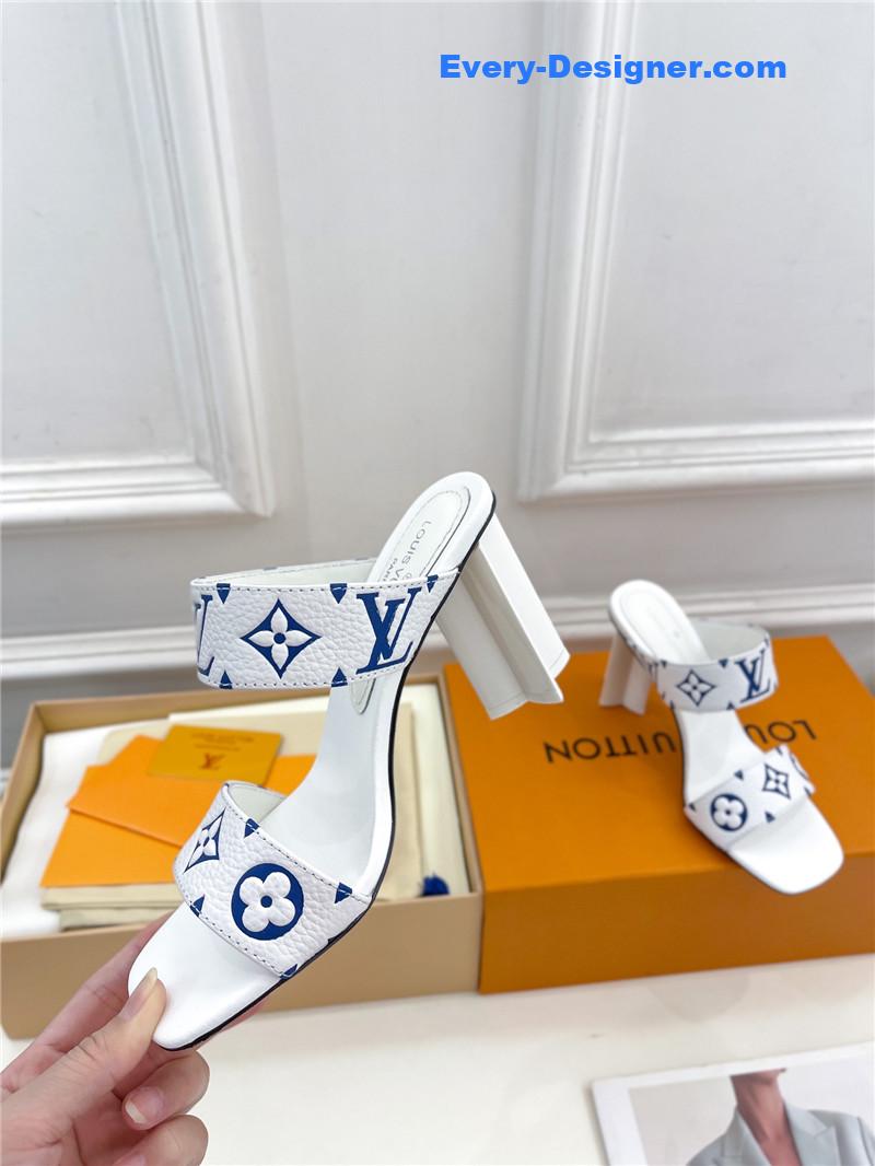 l0vis Vvtt0n lv plum blossom heel embossed sandals