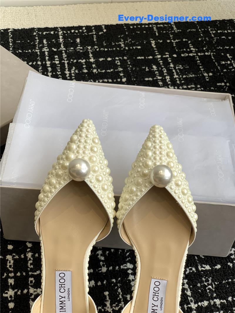 J1m*y Ch00 pearl embellished shoes