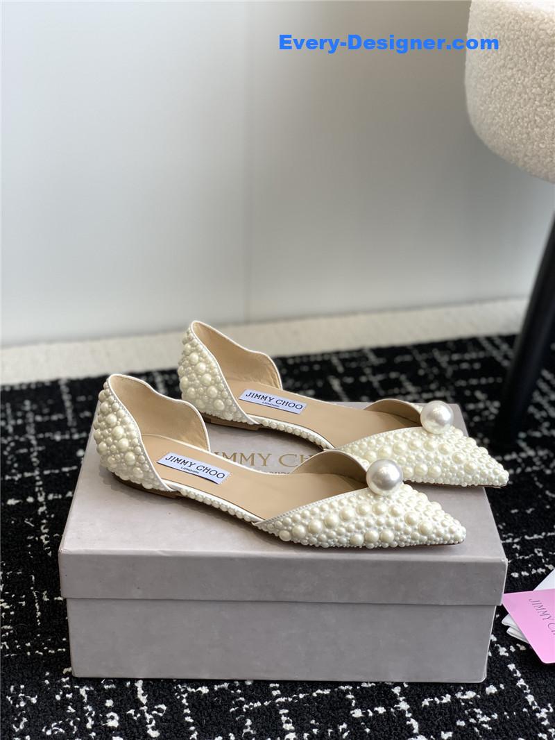 J1m*y Ch00 pearl embellished shoes