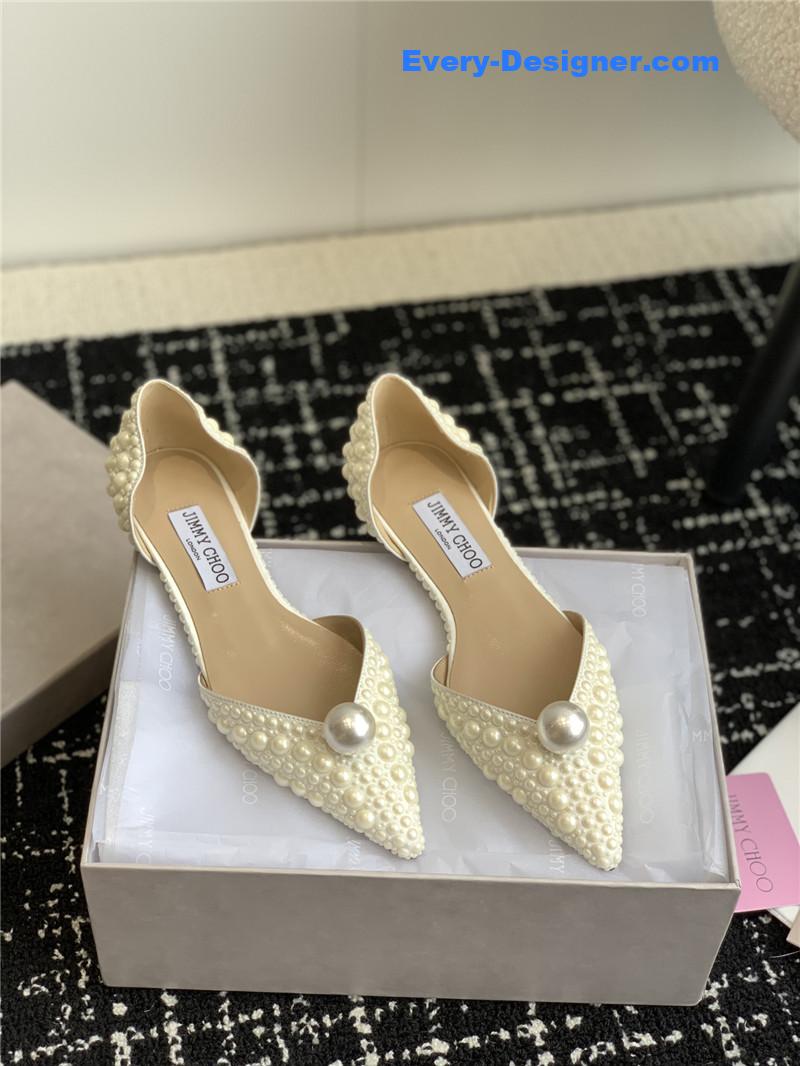 J1m*y Ch00 pearl embellished shoes