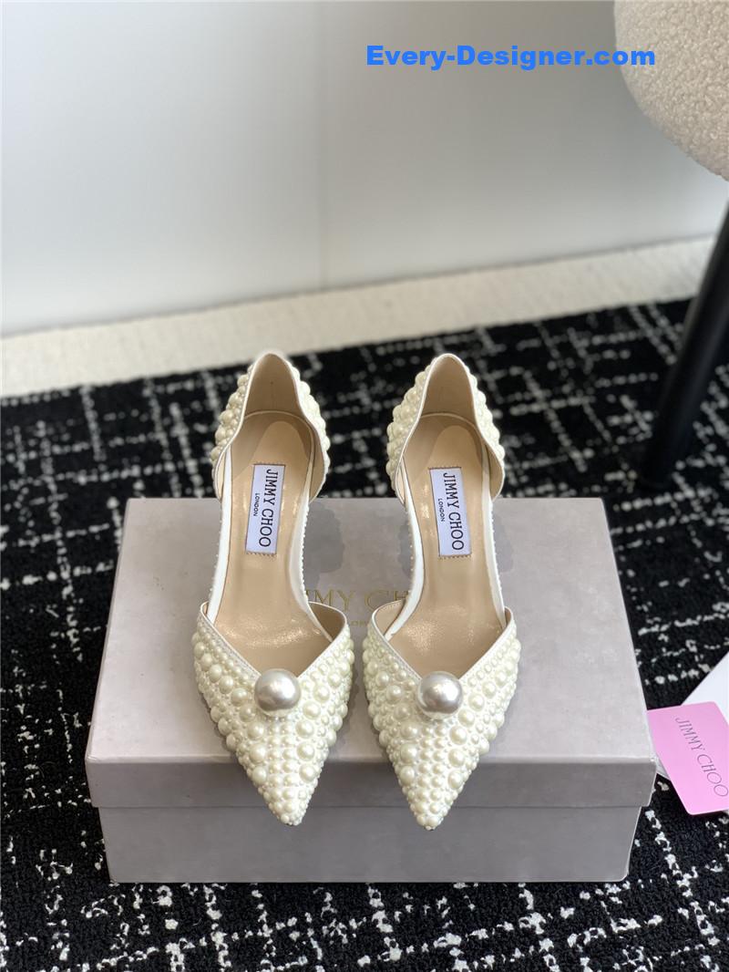J1m*y Ch00 pearl embellished shoes
