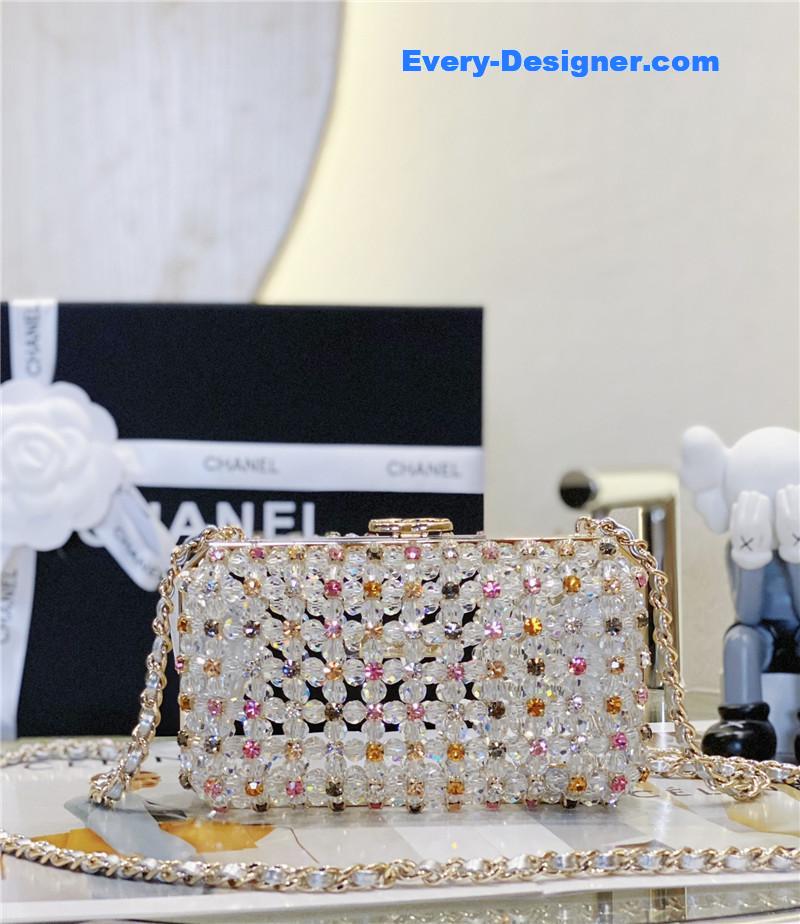 Ch**el glass pearl gem evening bag