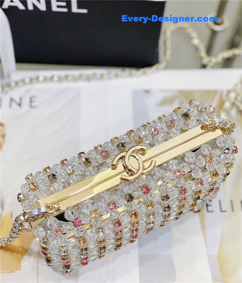 Ch**el glass pearl gem evening bag