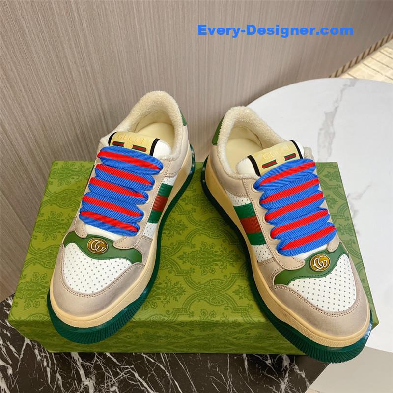 Gucci Double Screener Leather Sneakers