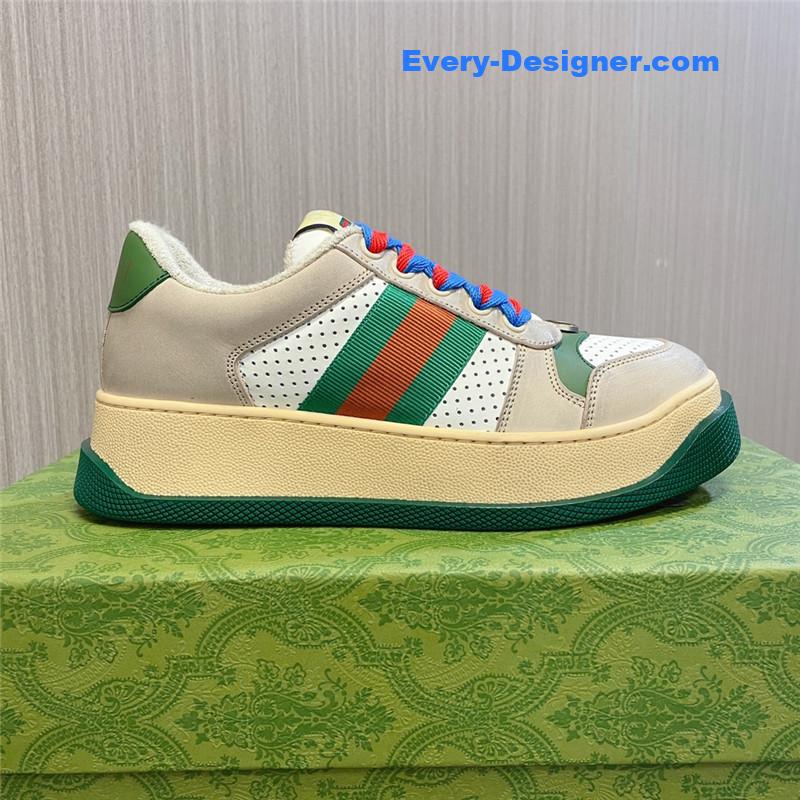Gvc*1 double screener leather sneakers