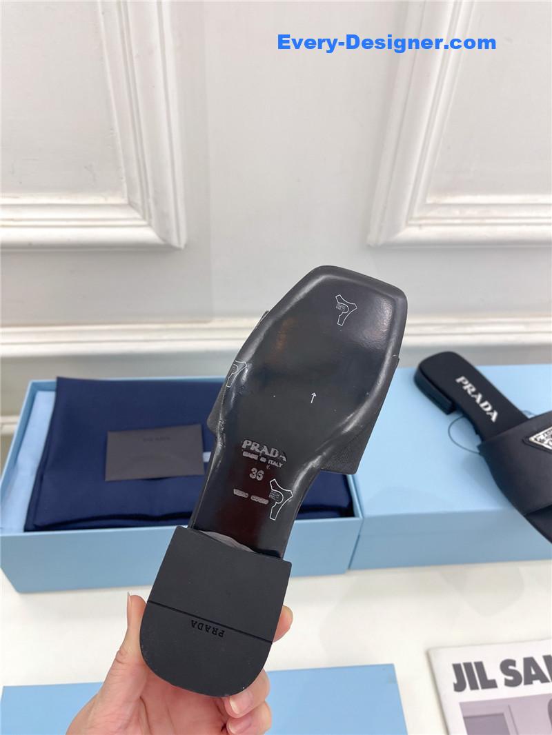 Pra*a catwalk style triangle buckle slippers