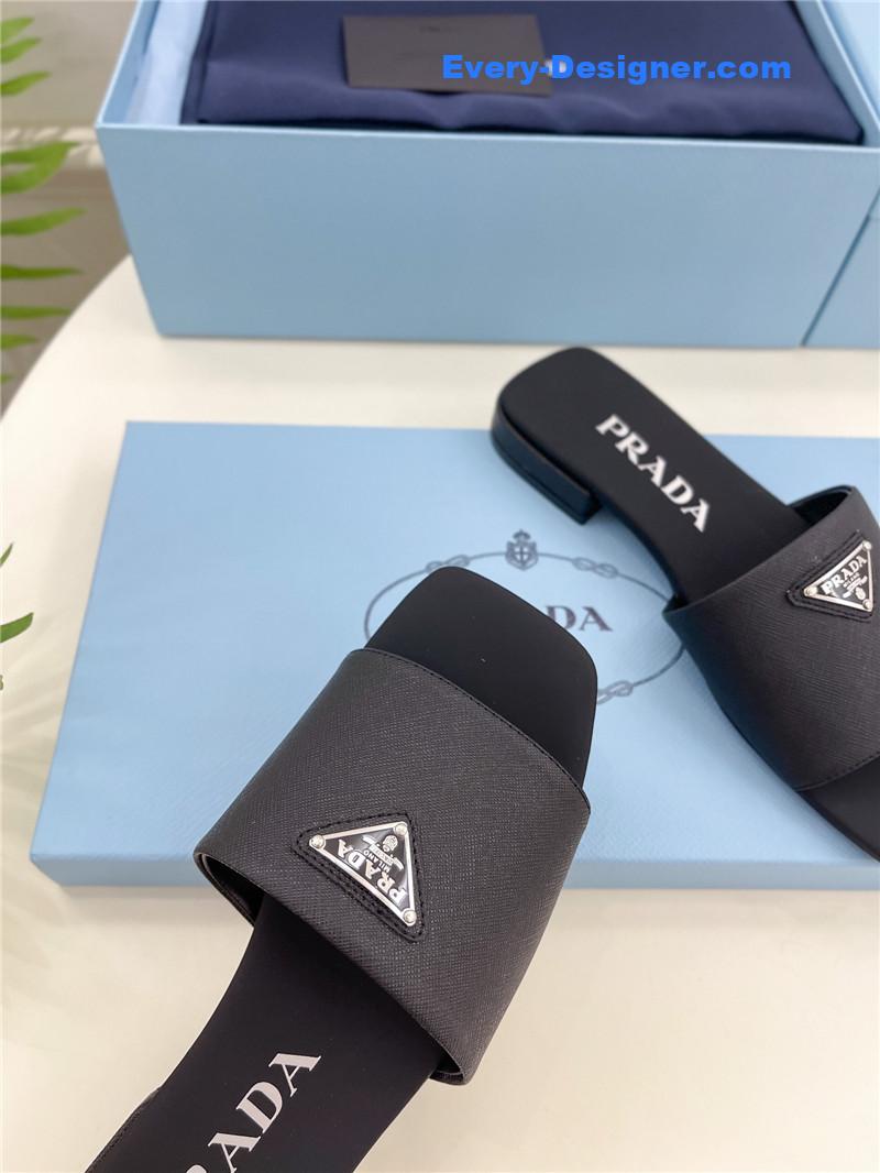 Pra*a catwalk style triangle buckle slippers