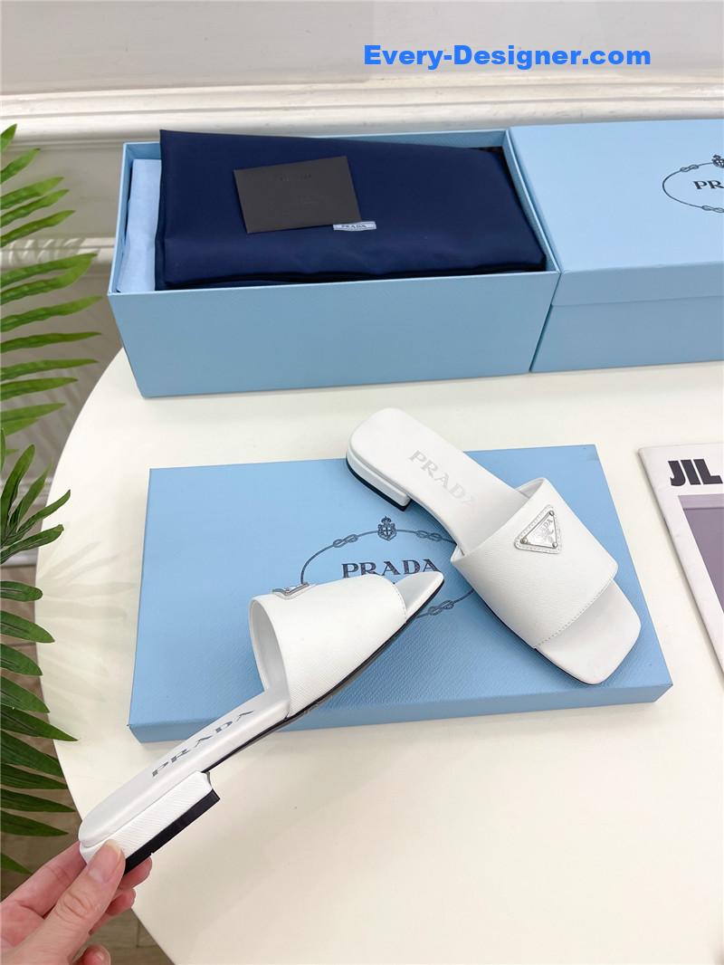 Pra*a catwalk style triangle buckle slippers