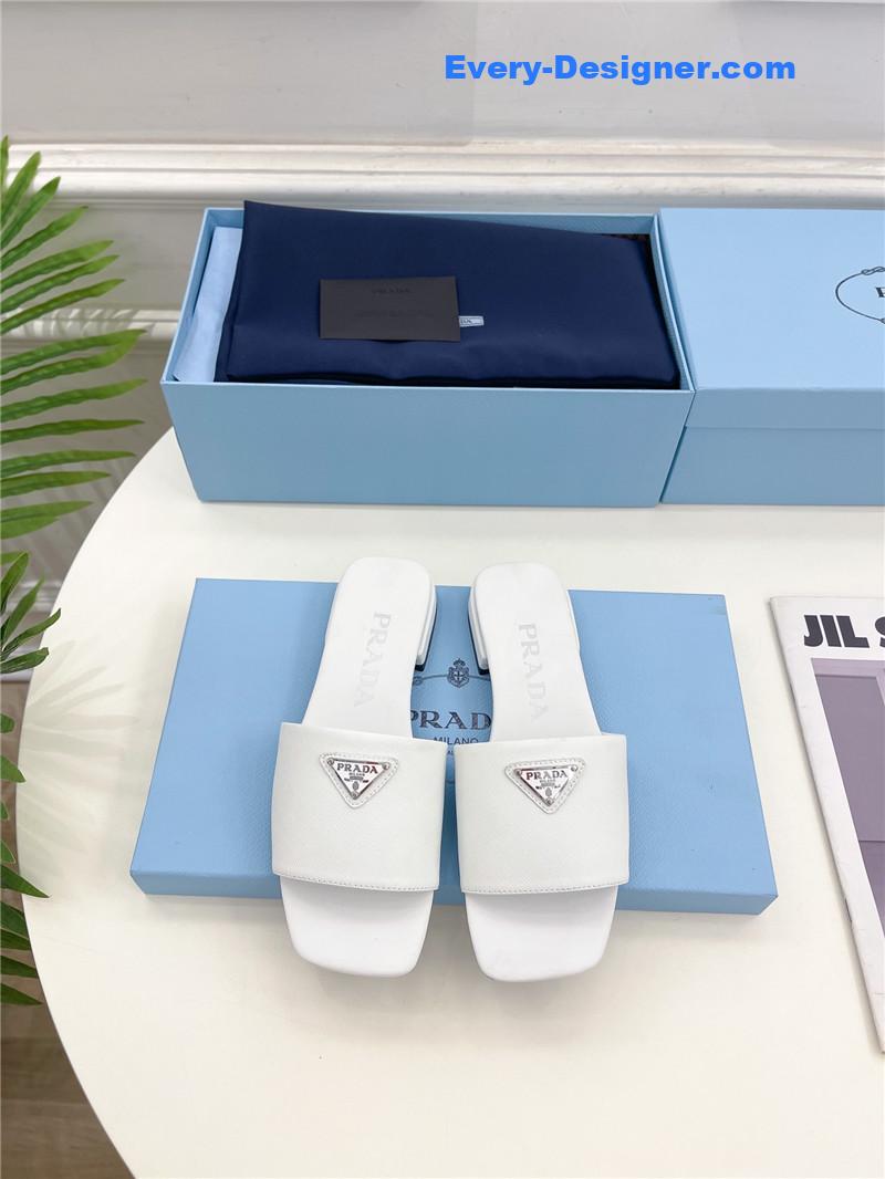 Pra*a catwalk style triangle buckle slippers