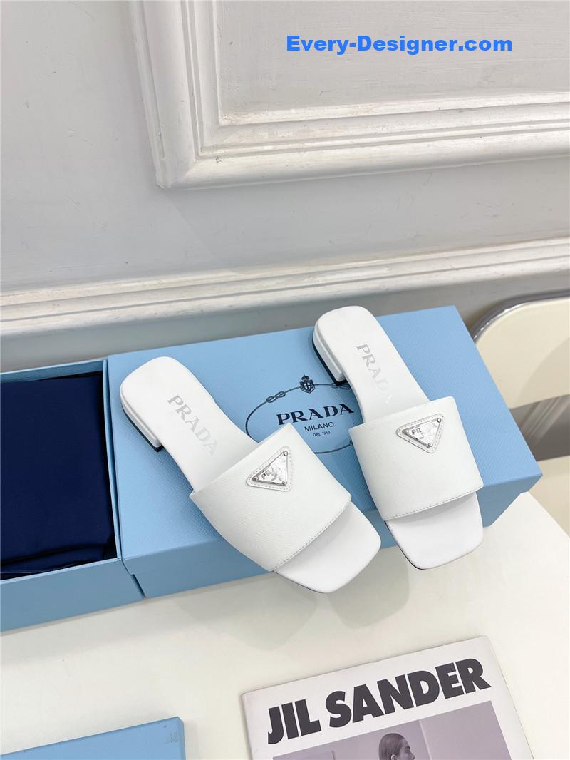 Pra*a catwalk style triangle buckle slippers