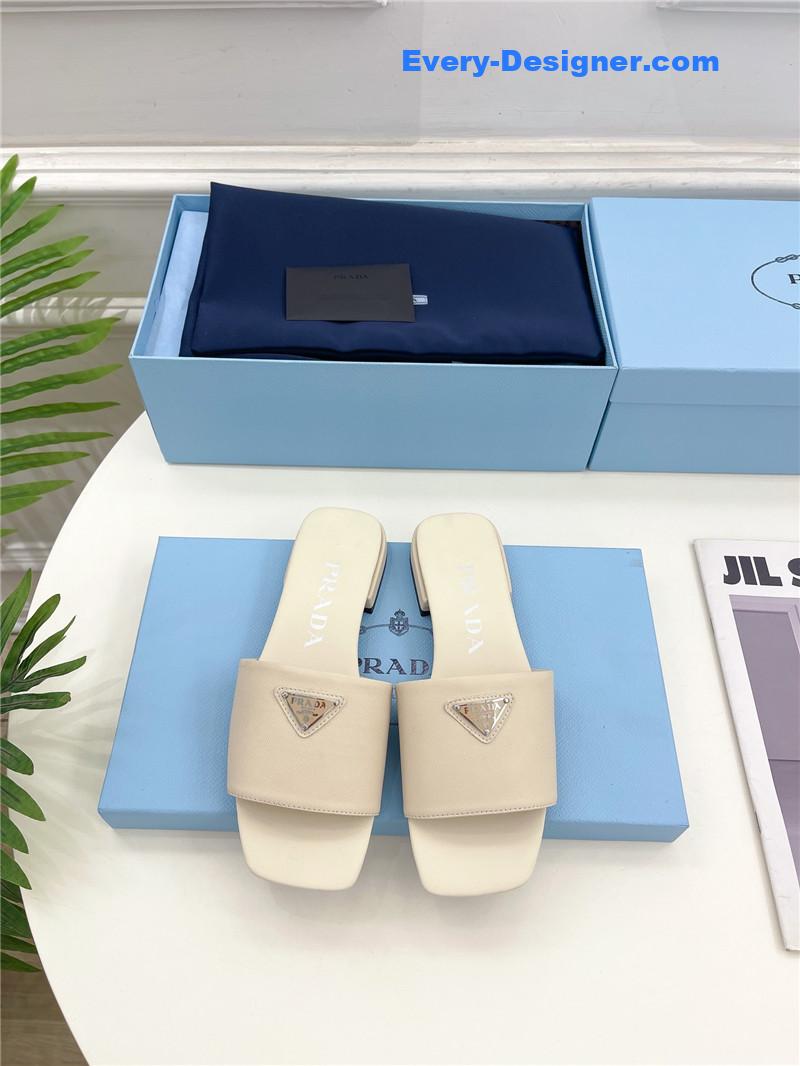 Pra*a catwalk style triangle buckle slippers