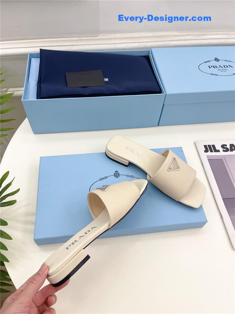 Pra*a catwalk style triangle buckle slippers