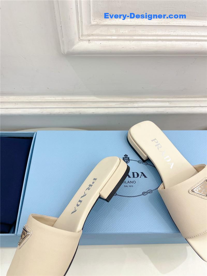 Pra*a catwalk style triangle buckle slippers