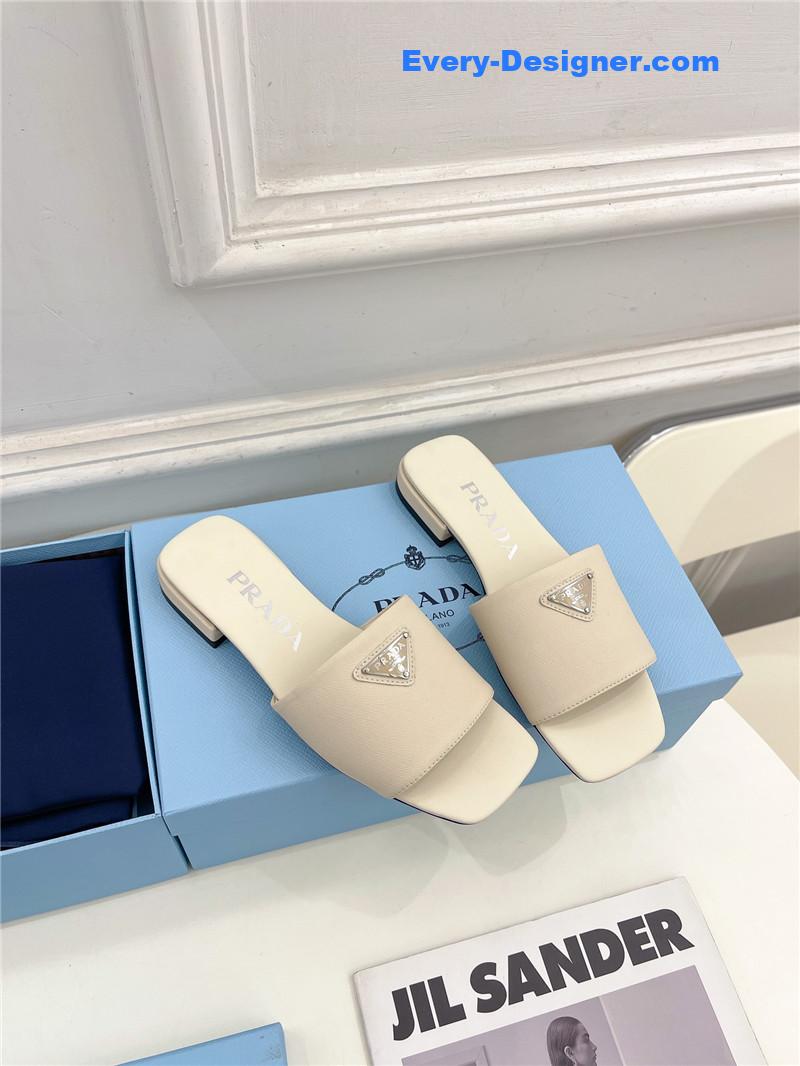 Pra*a catwalk style triangle buckle slippers