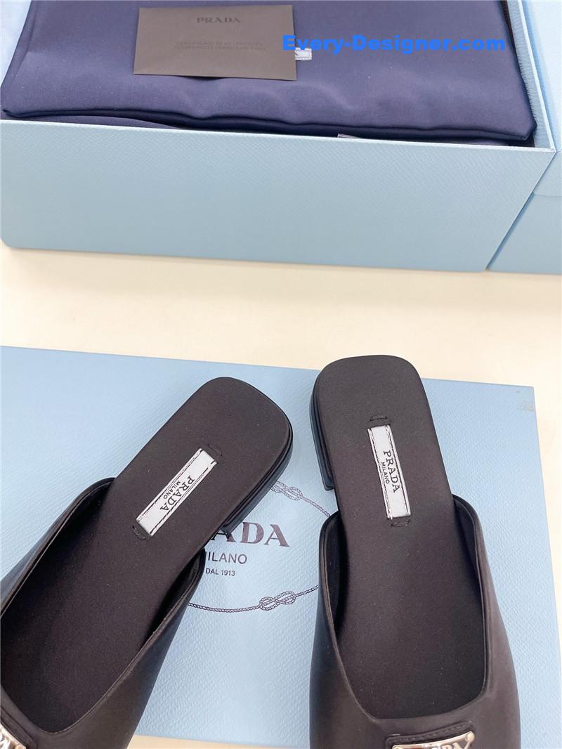 Pra*a catwalk style triangle buckle slippers