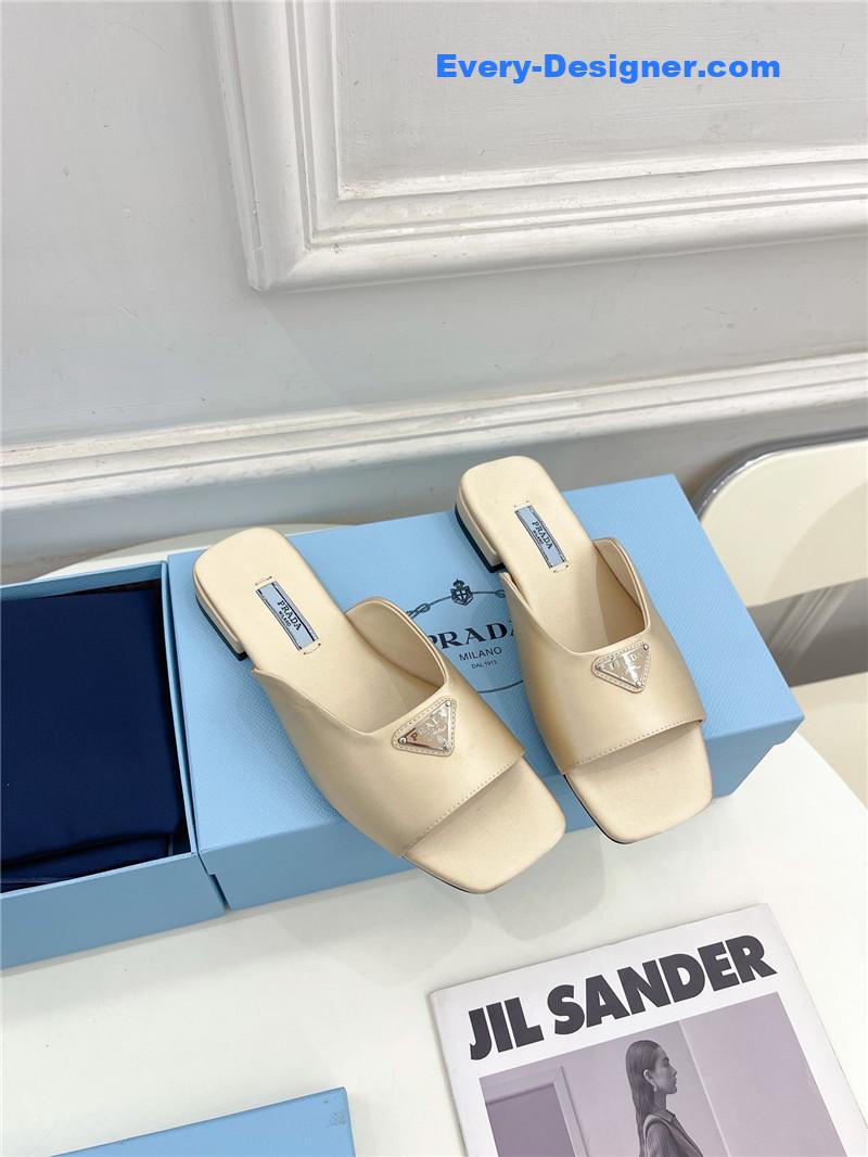 Pra*a catwalk style triangle buckle slippers