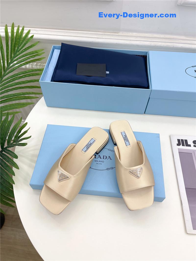 Pra*a catwalk style triangle buckle slippers