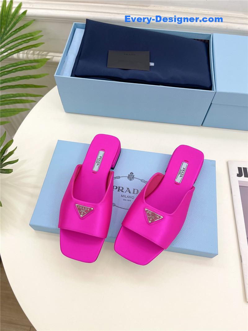 Pra*a catwalk style triangle buckle slippers