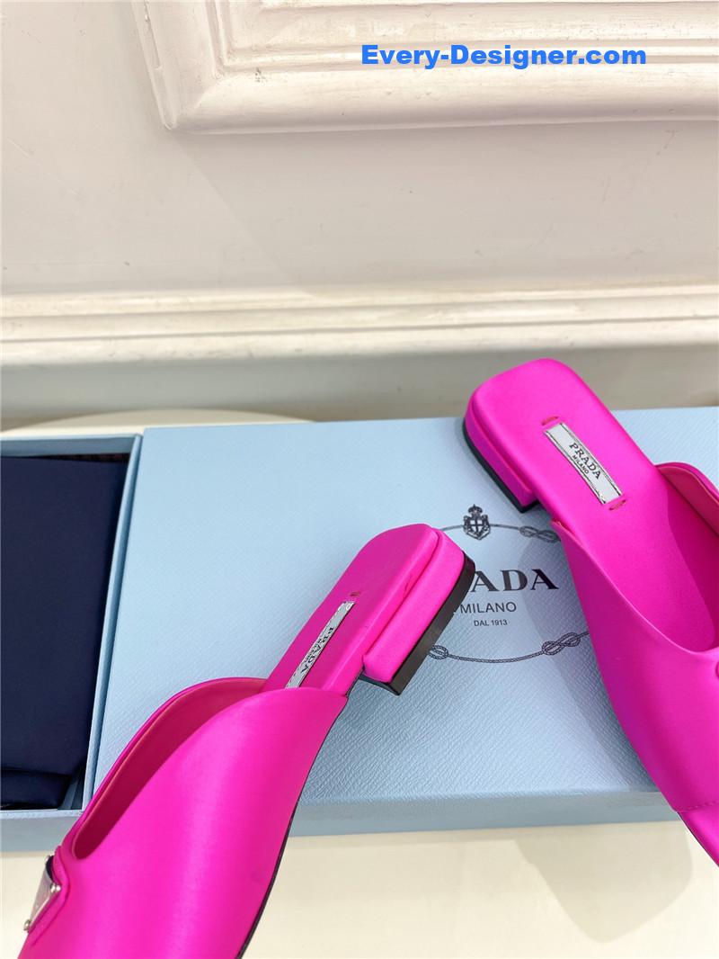 Pra*a catwalk style triangle buckle slippers