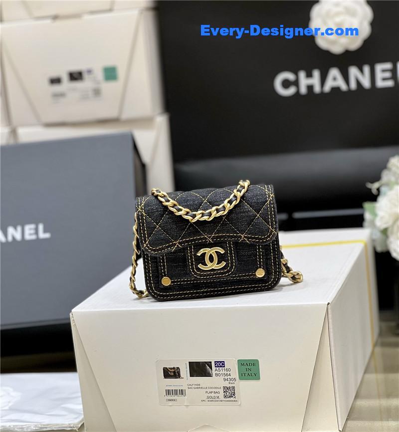 Chanel mini denim messenger bag