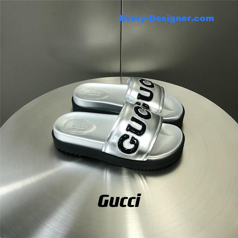 Gucci letter logo platform slippers