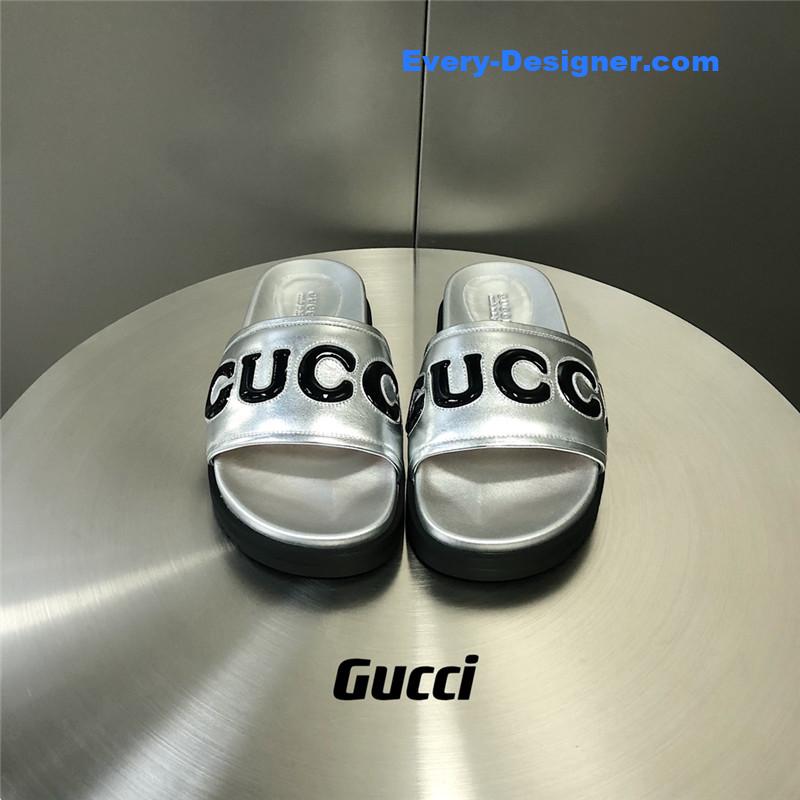 Gvc*1 letter logo platform slippers