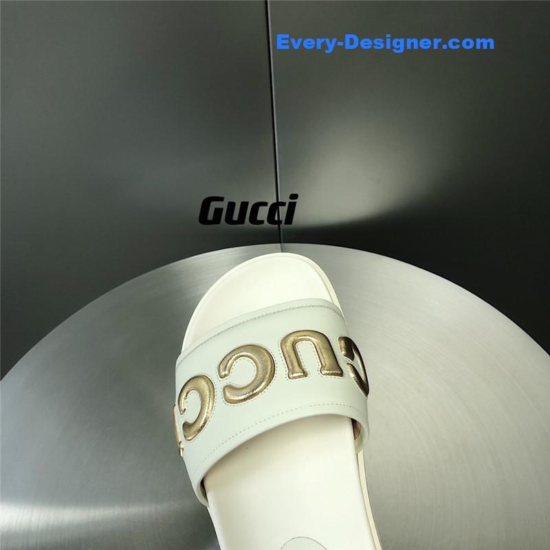 Gvc*1 letter logo platform slippers