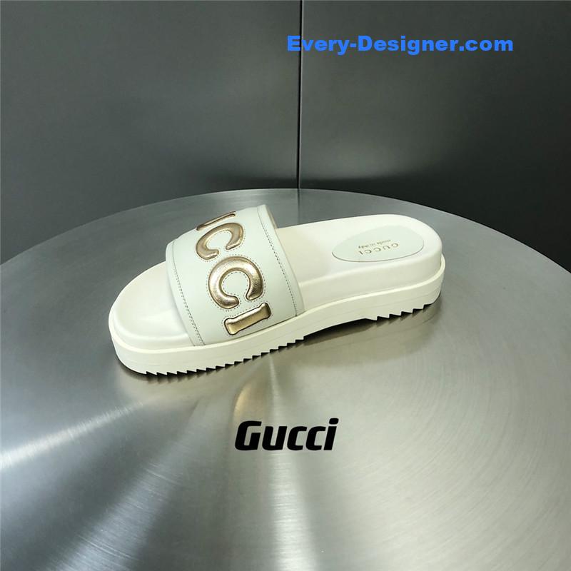 Gvc*1 letter logo platform slippers