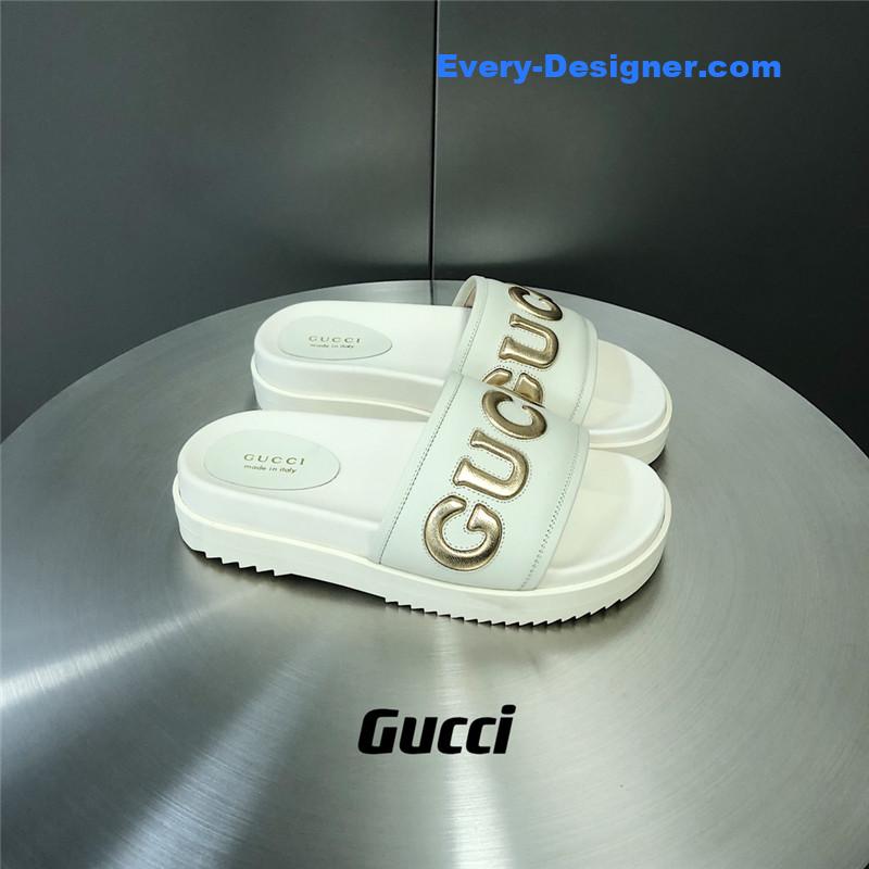 Gucci letter logo platform slippers