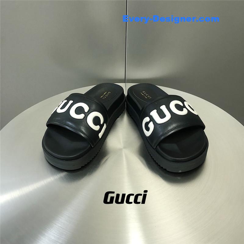 Gucci letter logo platform slippers