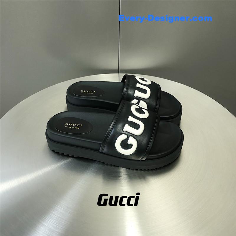 Gucci letter logo platform slippers