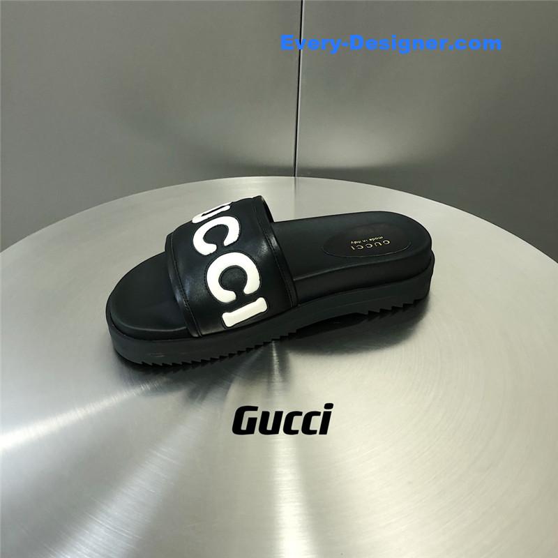 Gucci letter logo platform slippers