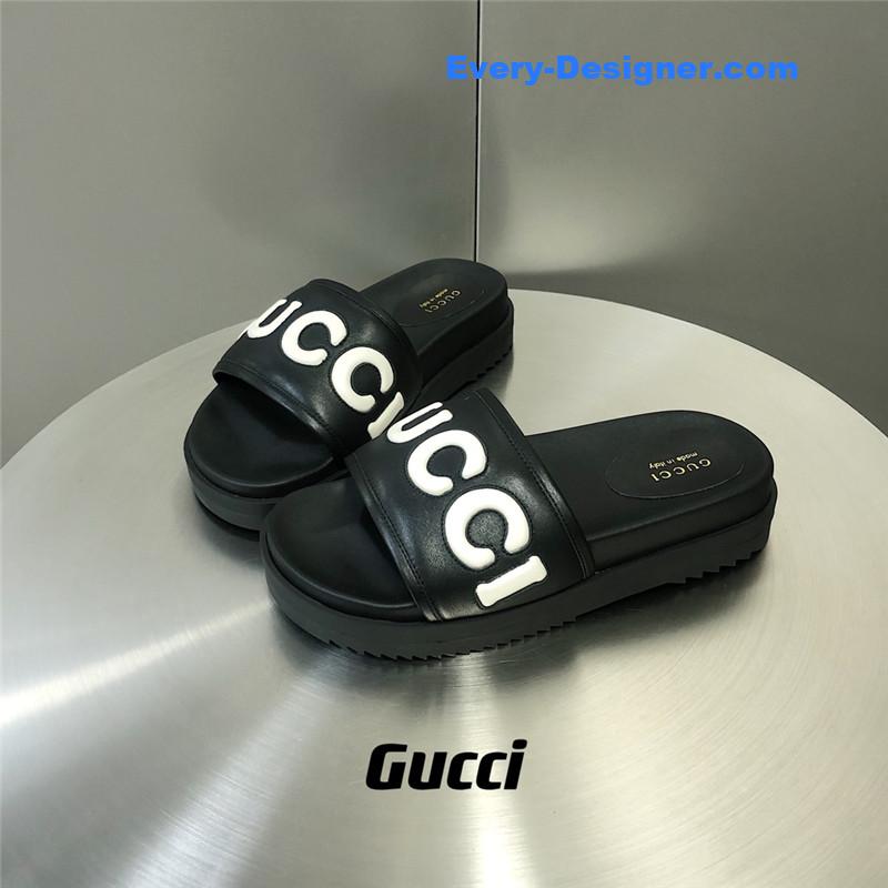 Gucci letter logo platform slippers