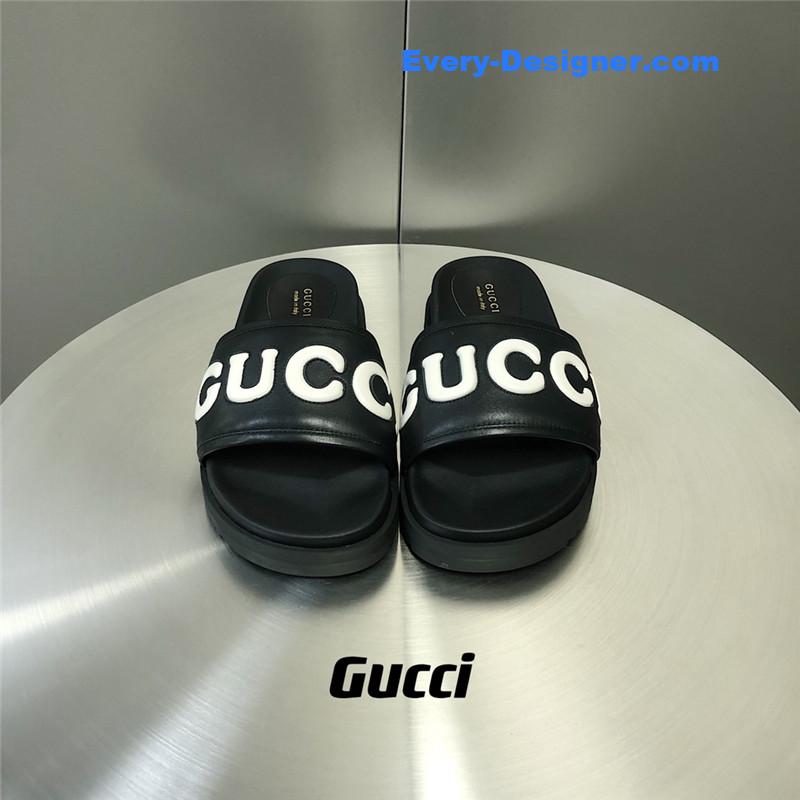 Gucci letter logo platform slippers