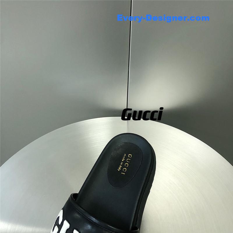 Gucci letter logo platform slippers